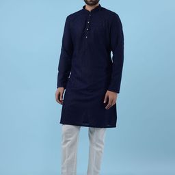 azania Men Regular Kurta with Trousers-image-4