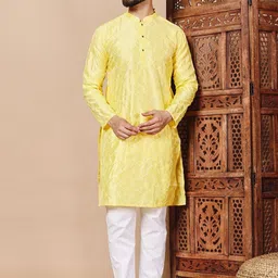 CHIRASVI Men Embroidered Mirror Work Straight Kurta-picture-2