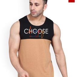 SLOWLORIS Pack Of 2 Printed Combed Cotton Gym Vests VSL26 CMB(CHS BLACKRUST)(OVRTNK RED)-image-92