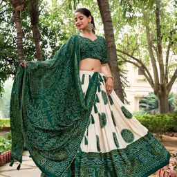 ZIBLON Printed Ready to Wear Lehenga & Blouse With Dupatta-image-68