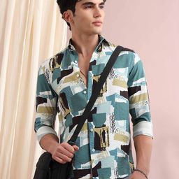 HOUSE OF MAHNOTS Men Classic Opaque Printed Casual Shirt-image-89