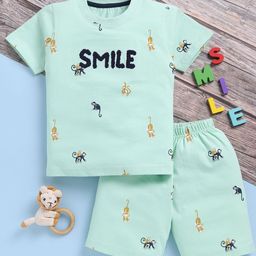 Toonyport Boys Printed Round Neck Pure Cotton T-Shirt With Shorts-image-94