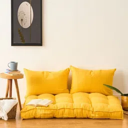 SKANDA FAB Yellow Rectangle Shaped Pure Cotton Pre-FilledCushions-22