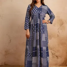 Mialo fashion Women Navy Blue Viscose Rayon Kurtas-picture-15