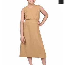 BAESD Girl Pack Of 2 Round Neck A-Line Midi Dress-image-65
