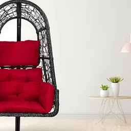 Swingzy Black & Red Hammock Hanging Swing With Cushion-46