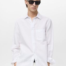MANGO MAN Classic Fit Linen Cotton Casual Shirt-image-30