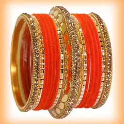 ZULKA Set Of 30 Gold-Plated Cubic Zirconia-Studded Chuda Bangles-9