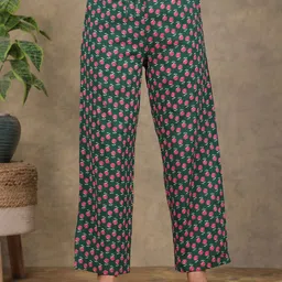 Aramya Floral Printed Straight-Fit Soft Cotton Mid-Rise Trousers-picture-6