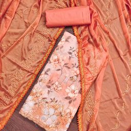SAINOOR Floral Printed Pure Cotton Semi-Stitched Dress Material-image-30
