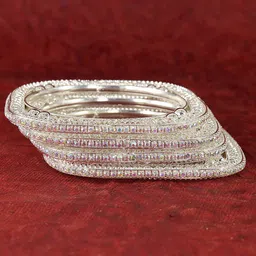 NMII Set Of 4 Silver-Plated Zircon-Studded Bangles image 3