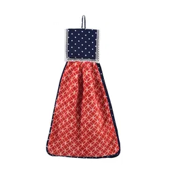 Kuber Industries Red 3 Pcs Printed Microfiber Wash Basin Napkin Towel With Hanging Loops image 3