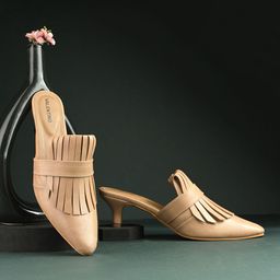 Valentino Women Pointed Toe Kitten Heel Mules-image-40