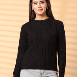 all about you Women Self Design Woollen Sweater-image-90