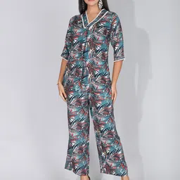 StyFun Floral Printed V-Neck Tunic With Palazzo-image-14