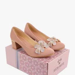 Justin Whyte Women Block Pumps with Bows-25
