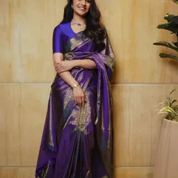 SWAMI STUDIO Women Ethnic Motifs Zari Pure Silk Banarasi Saree-27