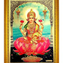 ADA Handicraft Gold-Toned & Red Dhan Lakshmi Devi Wood Wall Photo Frames-image-84