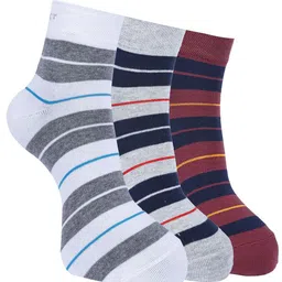 Force NXT Men Pack Of 3 Striped Cotton Ankle-Length Socks-image-95