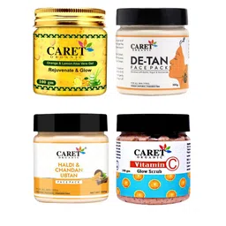 CARET ORGANIC Set Of 4 De-Tan Pack, Aloe Vera Gel, Chandan Pack & Vitamin C Scrub-10