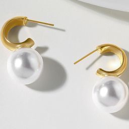 Estailo fashion Pearls Beaded Spherical Drop Earrings-image-16