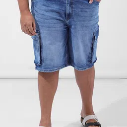 Hardsoda by The Indian Garage Co. Men Plus Size Mid-Rise Cargo Shorts-image-81