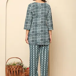 Ragavi Printed Pure Cotton Tunic With Trouser Co-Ords image 4