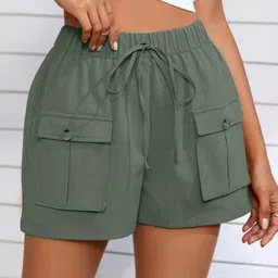 ELIXORIA Women High-Rise Outdoor Cargo Shorts-image-65
