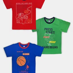 Here&Now X Game Begins Boys Assorted Set of 3 Printed T-shirts-10