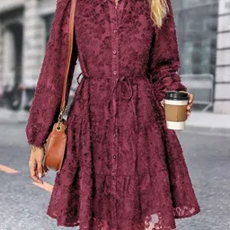 HERE&NOW Embroidered A-Line Dress-image-29