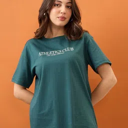 Mast & Harbour Typography Printed Round Neck Short Sleeves Regular Fit Cotton T-Shirt-picture-17