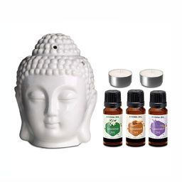 PEEPALCOMM White Textured Buddha Aroma Oil Diffusers-35