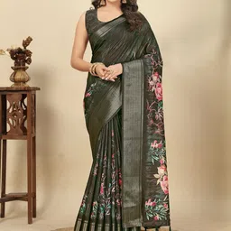 J 6 DESIGNER Floral Silk Cotton Saree-picture-2