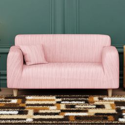 Myntra Elegant Homes Pink Solid Polyester 1 Piece Sofa Cover With Arms-image-95