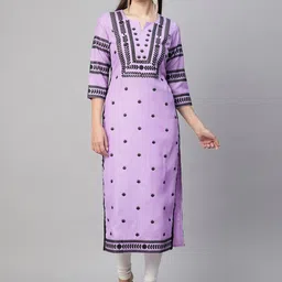 Anni Designer Ethnic Motifs Embroidered Notch Neck Thread Work Straigh Kurta-picture-30