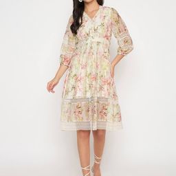 Madame Women Floral Printed Fit & Flare Dress-picture-31