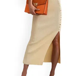 StyleCast Women Front Slit Pencil Maxi Skirt-image-9