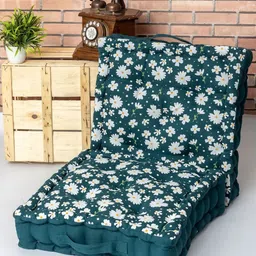 SKANDA FAB 2-Pcs Green Floral Printed Pure Cotton Floor Cushions-image-41