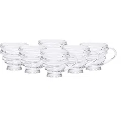 Somil Clear Glass Coffee & Tea Cup / Mug (150 Ml), Enjoy Your Drink in Style, 8.5 X 11 X 8 Cm, Pack of 6-image-28
