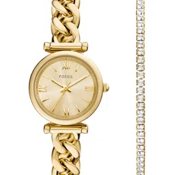 Fossil Women Patterned Dial & Stainless Steel Straps Analogue Watch AK_ES5387SET-20