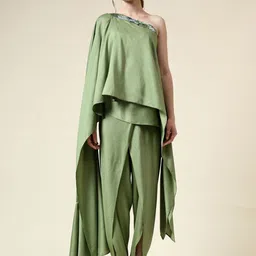 AAKAAR One-Shoulder Tunic with Dhoti Co-Ords-image-16
