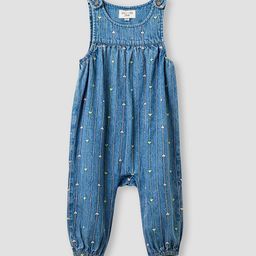 Juniors by Babyshop Girls Abstract Printed Denim Sleeveless Cotton Dungarees-picture-44