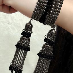 Grace Collections Women Rhodium-Plated Jhumka Bracelet-image-98