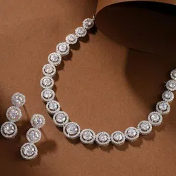 TIYARA Silver-Plated Brass Jewellery Set-image-49