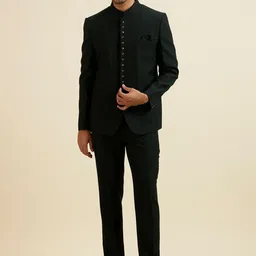 Manyavar Self Design Tailored Fit Two Piece Suits-image-10