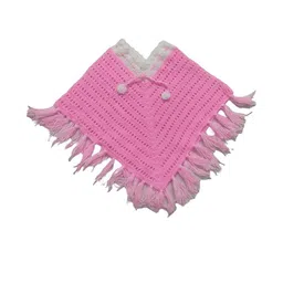 Cute Collection Girls Woollen Poncho Sweaters-36