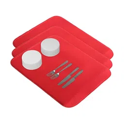 Aura 3-Pcs Red Floor Microfiber Crockery Dish Drying Kitchen Mats-15