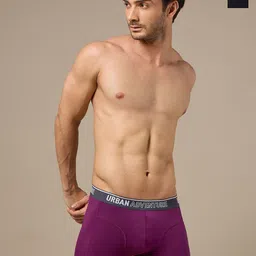 URBAN ADVENTURE Men Pack of 2 Mid-Rise Anti-Bacterial Short Trunks 2P-UAM-007(WINE-BLK)-picture-58