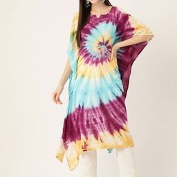PinkTribe Women Abstract Printed Casual Kaftan Kurta-image-89