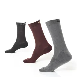 OLWEN Men Pack Of 3 Patterned Cotton Calf Length Socks-image-77